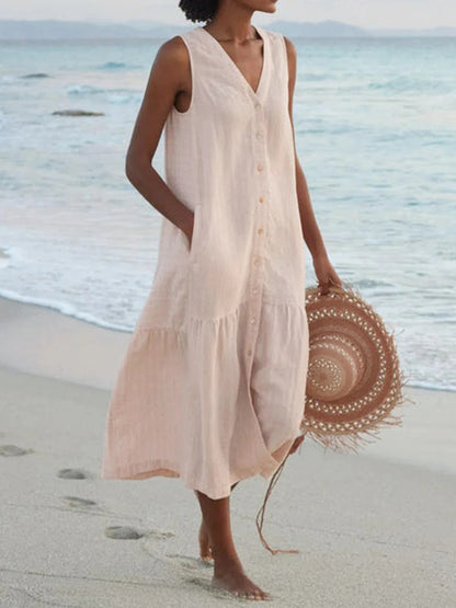 Casual Cotton Linen Dress