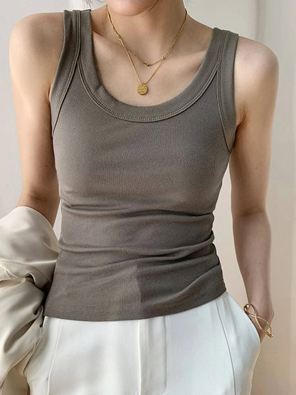 Women’s Ribbed Black Knit Tank Top