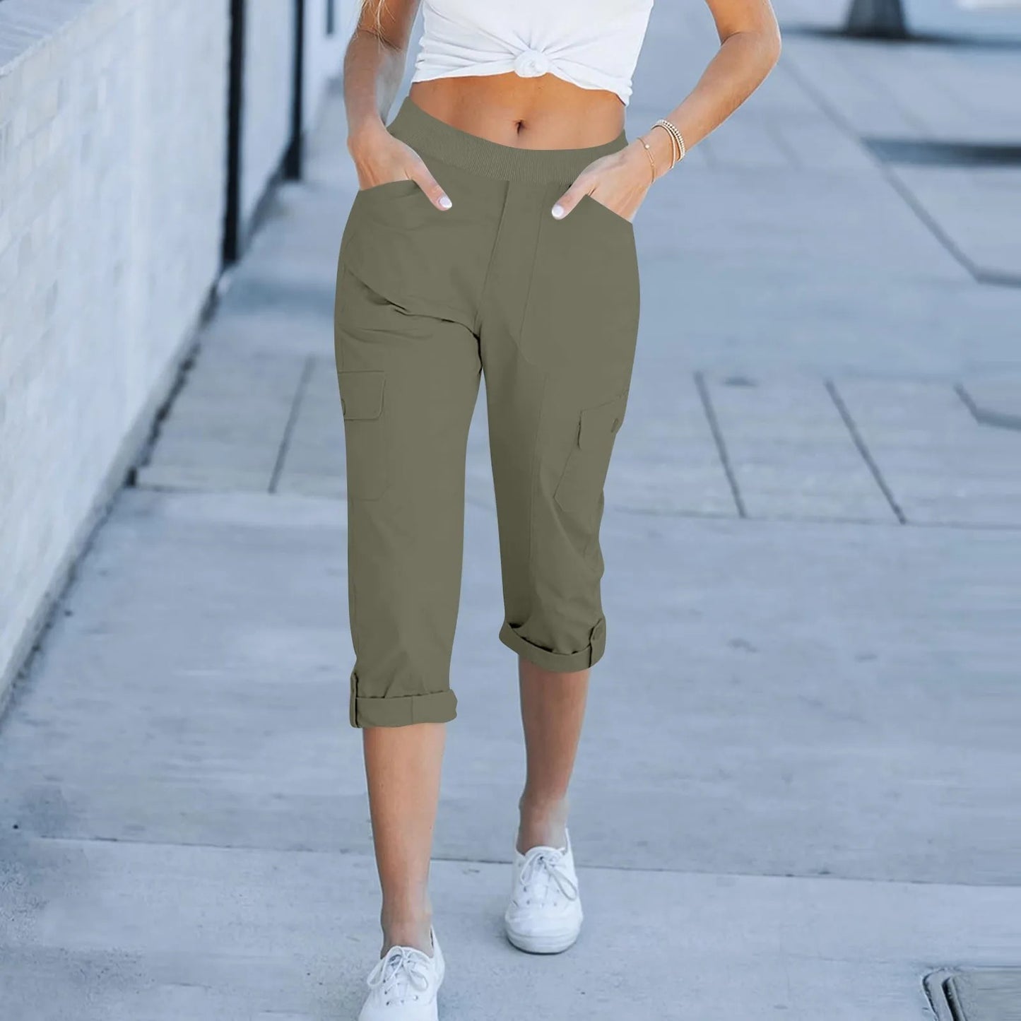 Ease Fit Charm High Waist Knit Capris