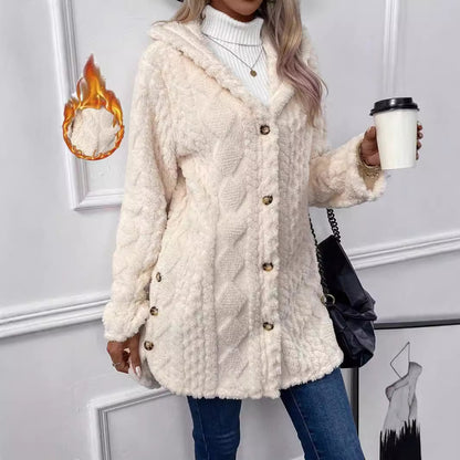 Long Jacket Winter Solid Color Long Sleeve Coat