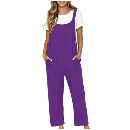 Casual Sleeveless Suspender Jumpsuit