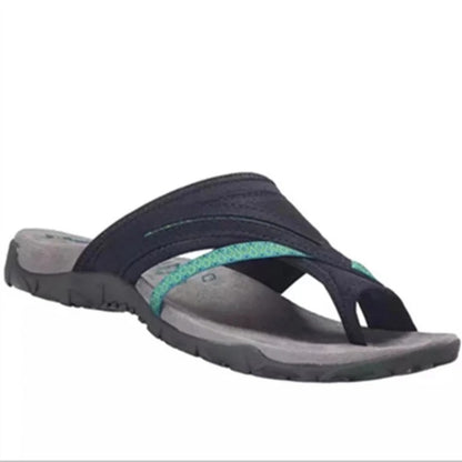 Color Block Closed Toe Flat Slippers