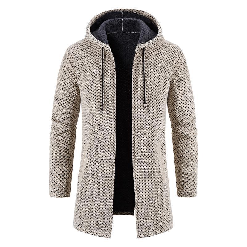 Men’s Plush Thickened Medium-Long Coat