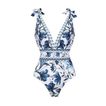 Flaxmaker Vintage Printed Swimsuit and Sarong