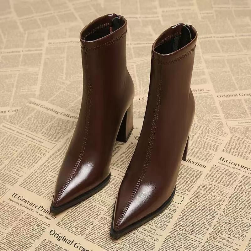 Women's  Casual Simple Graceful High Heel Martin Boots