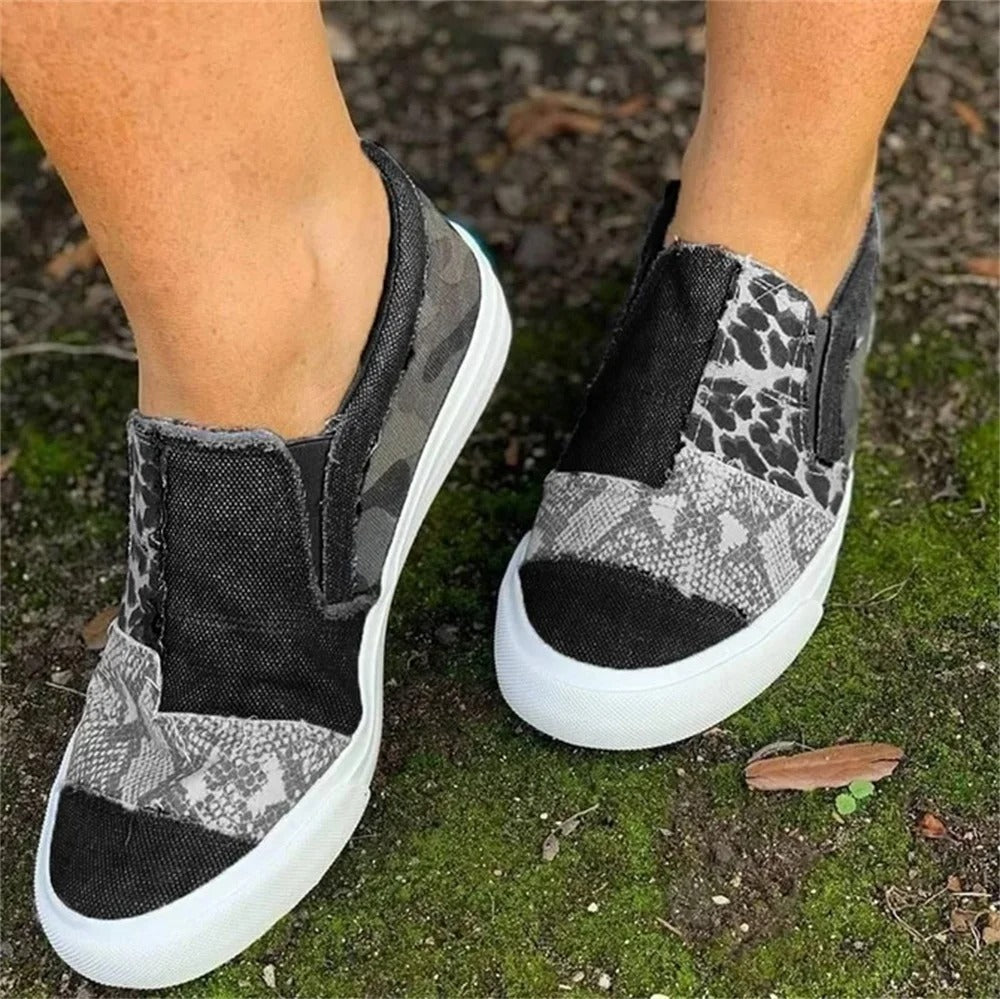 Leopard Canvas Spring Flats