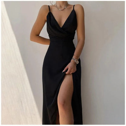 Siren Allure V-Neck Slit Dress