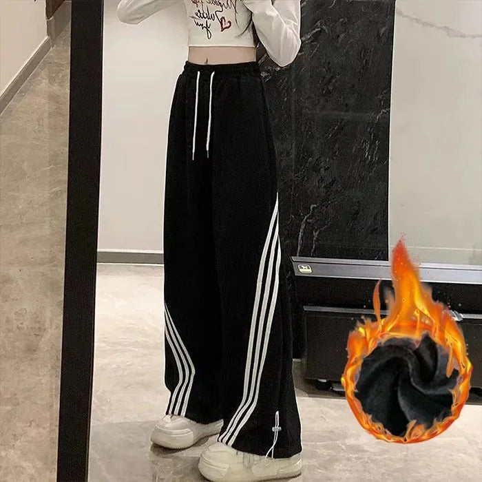 Retro Slim Wide-Leg Casual Sweatpants