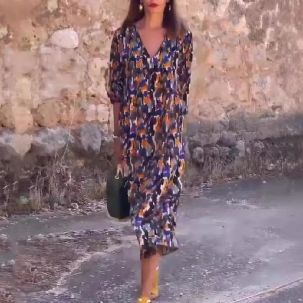 Vintage Grace Puff Sleeve Dress