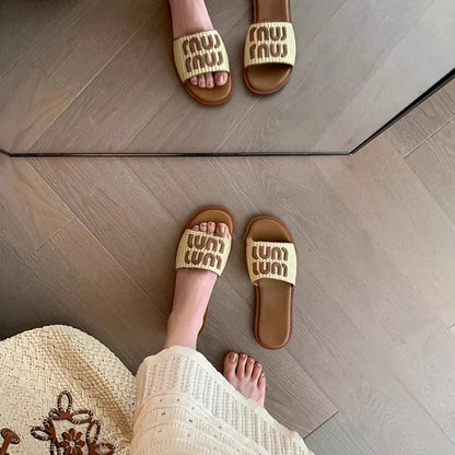 Braided Vacation Beach Slides