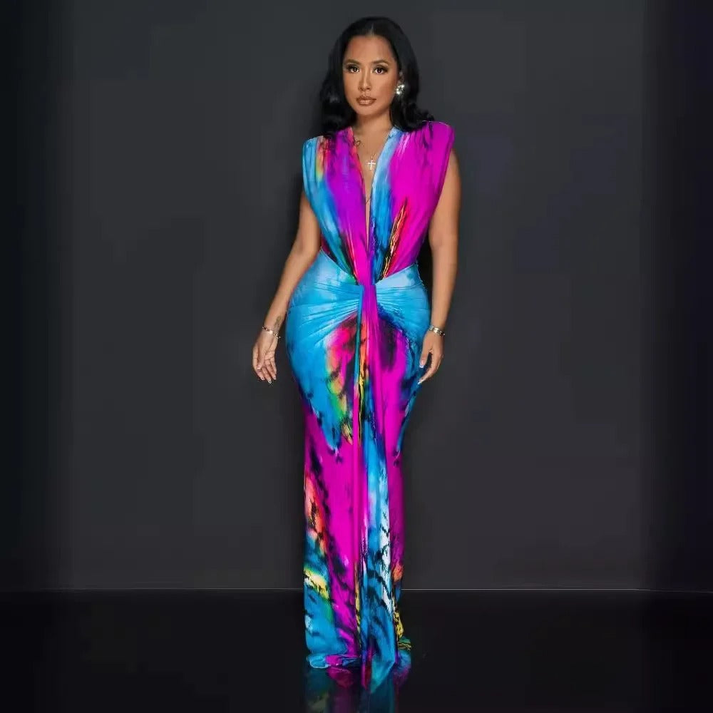Spring Luxe V-Neck Ruffle Dress