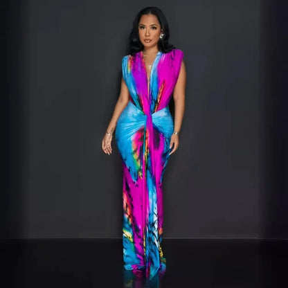 Spring Luxe V-Neck Ruffle Dress