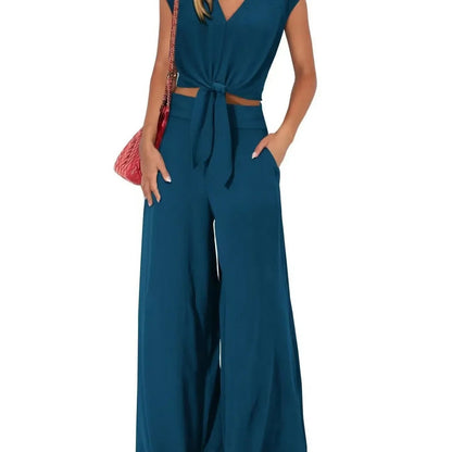 Women's Summer Belted 2-Piece Set