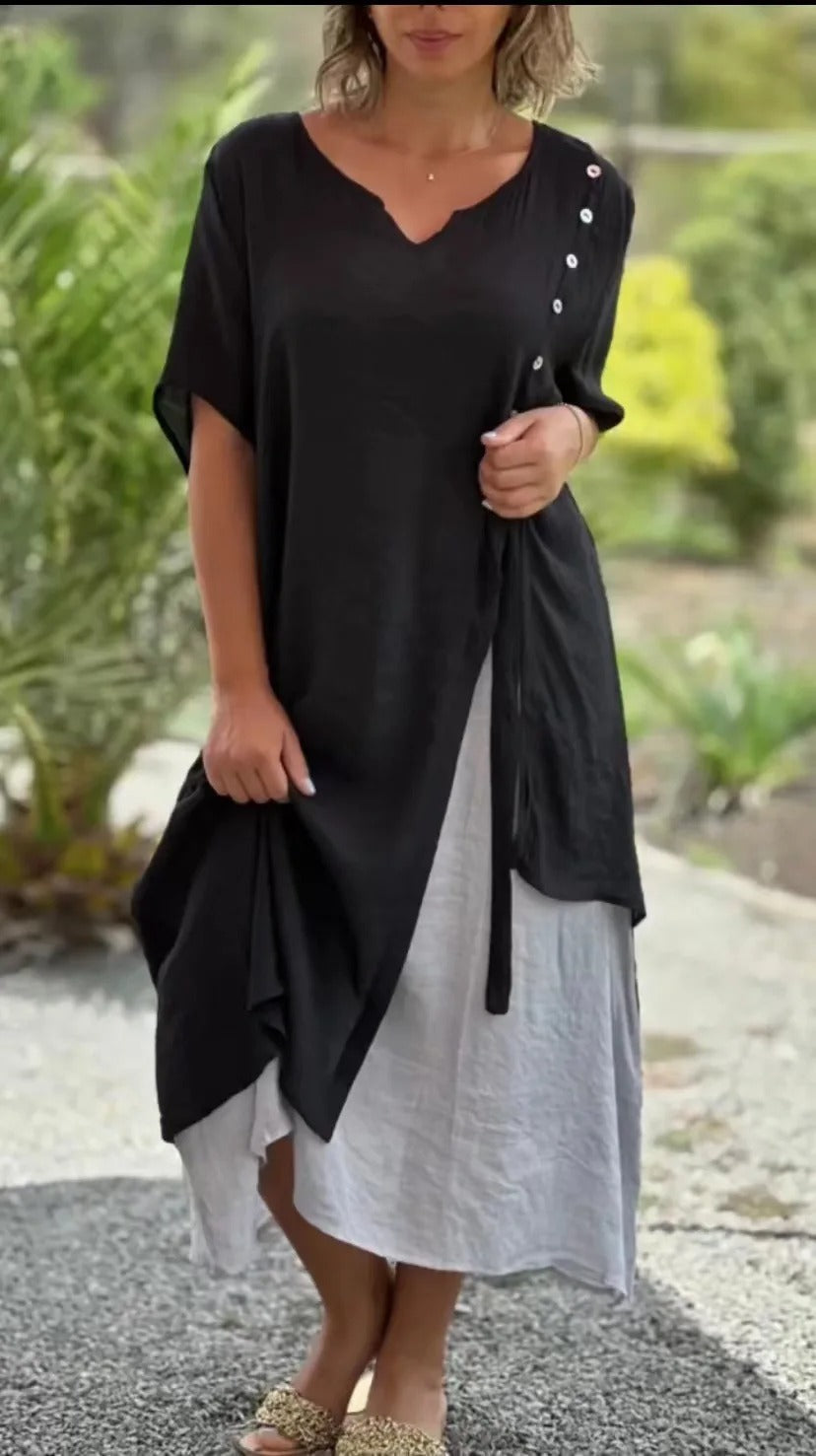 Layered Charm V-Neck Midi