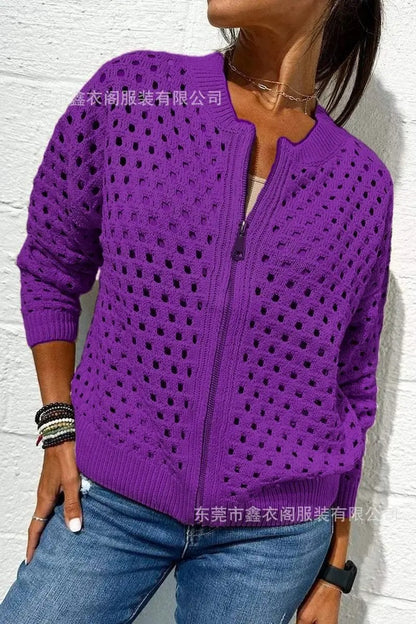 Black Mesh Knit Jacket