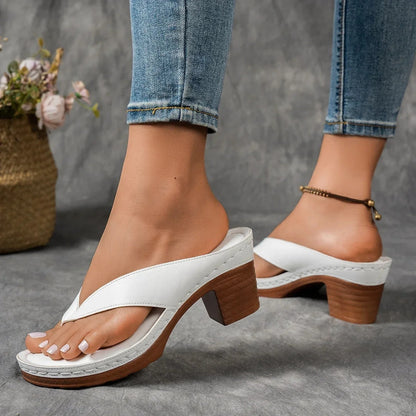 Chic Wedge Heel Thong Sandals