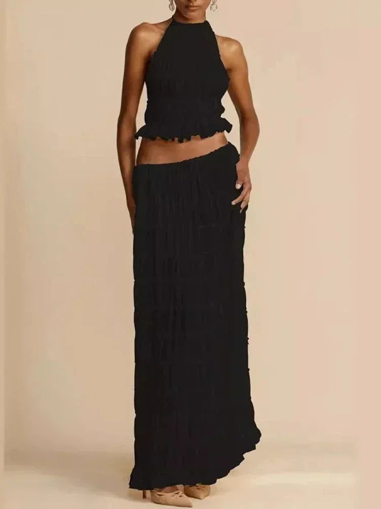 Halter Neck Skirt Set