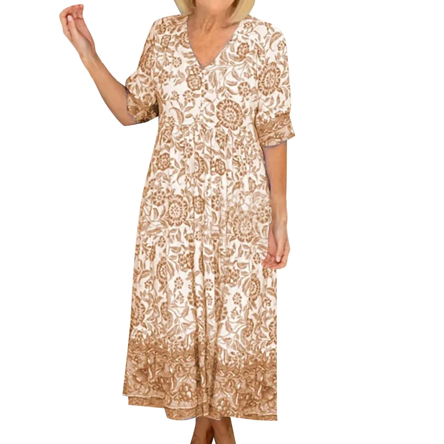 Floral Boho Wrap Maxi Dress
