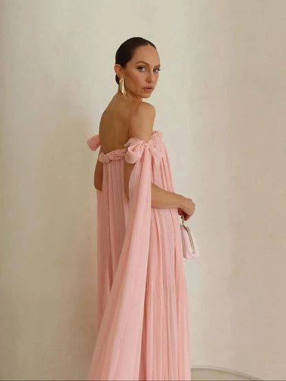 Braided Elegance Off-Shoulder Maxi