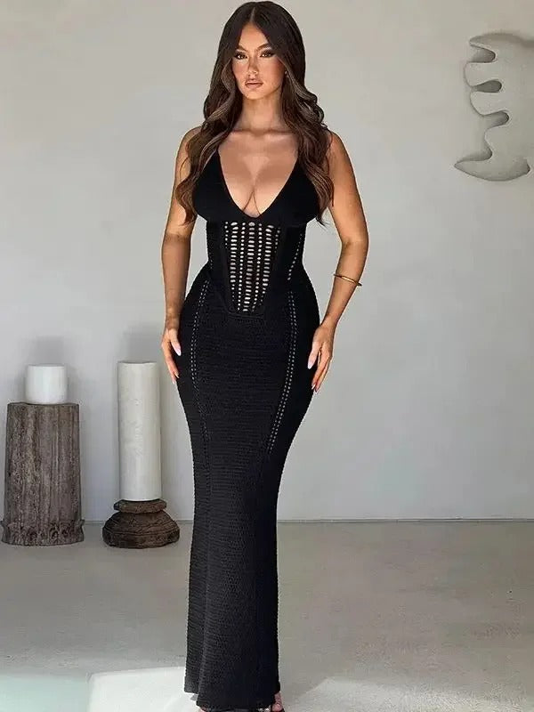 Mesh Knit Bikini Cover-Up Dress