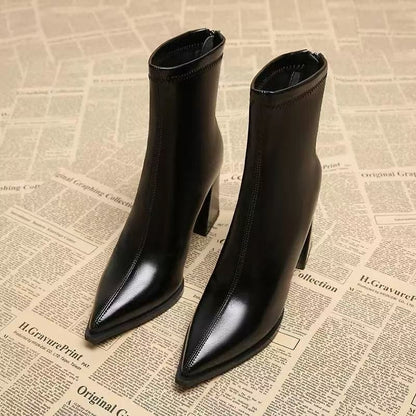 Women's  Casual Simple Graceful High Heel Martin Boots