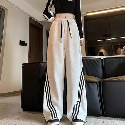 Retro Slim Wide-Leg Casual Sweatpants