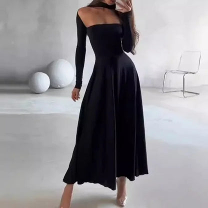 Sleek Grace Flared Maxi Dress