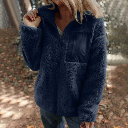 Winter Trendy Full-Zipper Fleece Jacket for Women
