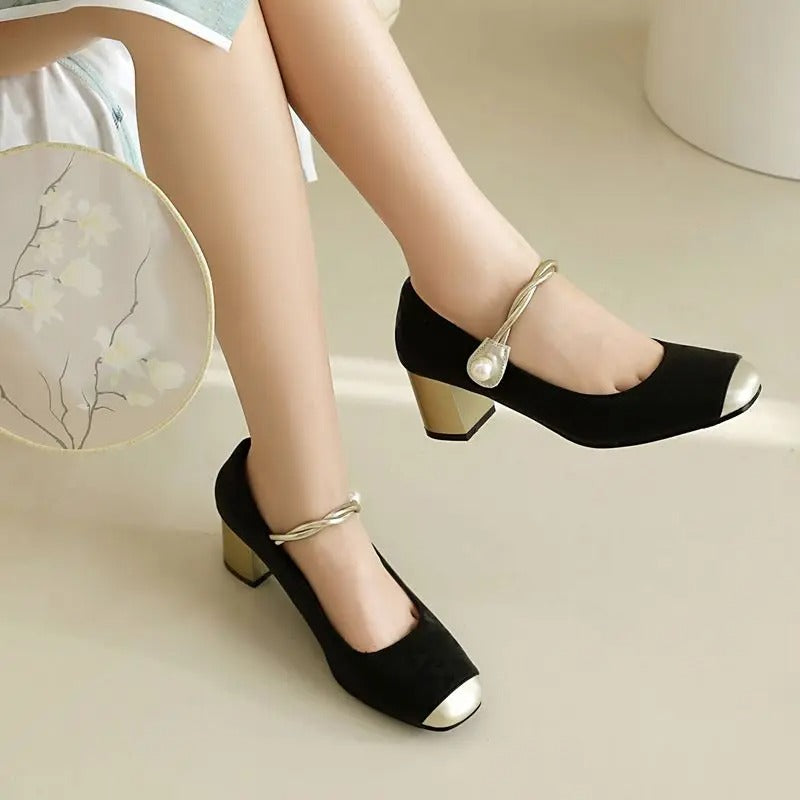 Elegant Charm Block Heel Pumps