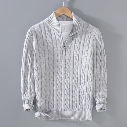 Men's Fashion Half  Thickened Loose Zipper Sweater