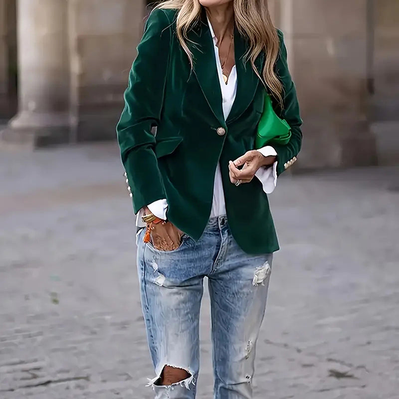Women's Slim Fit Long Sleeve Formal Jacket