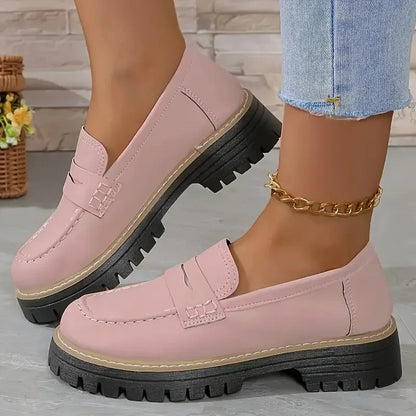 Retro Charm British Thick Heel Sandals