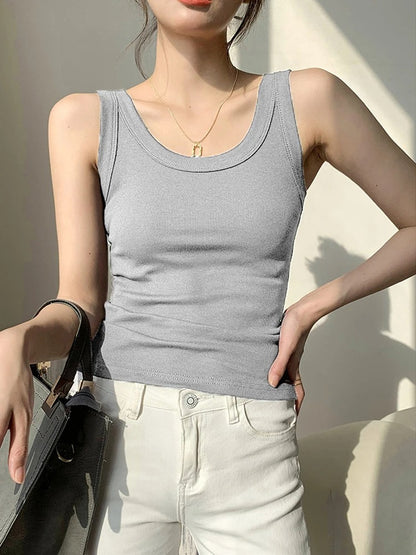 Women’s Ribbed Black Knit Tank Top