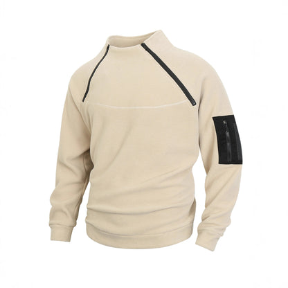 Men Fleece Coat Long Sleeve Pullover