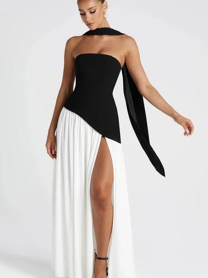 Midnight Charm Strapless Party Dress