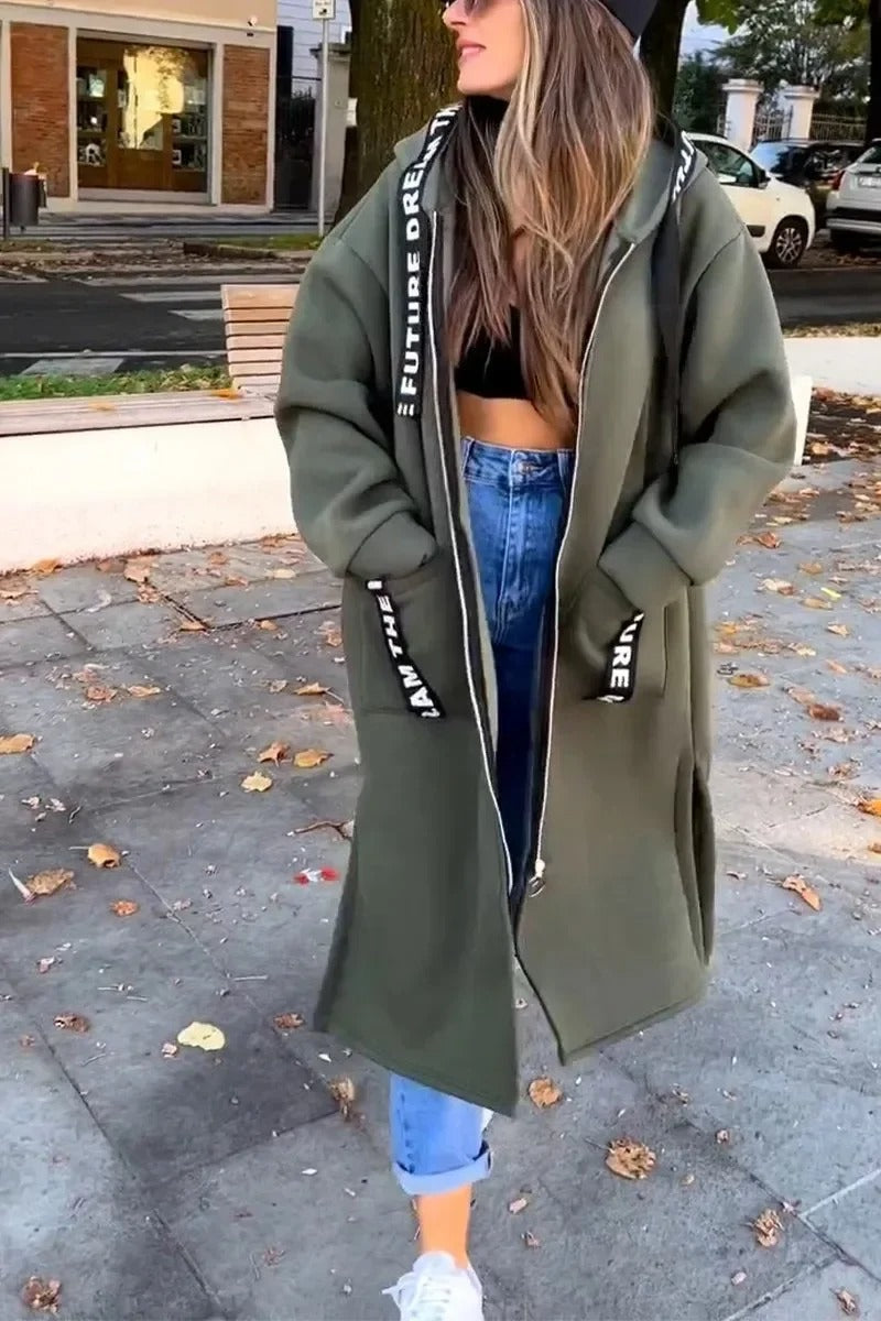 Hooded Zipper Cardigan Coat