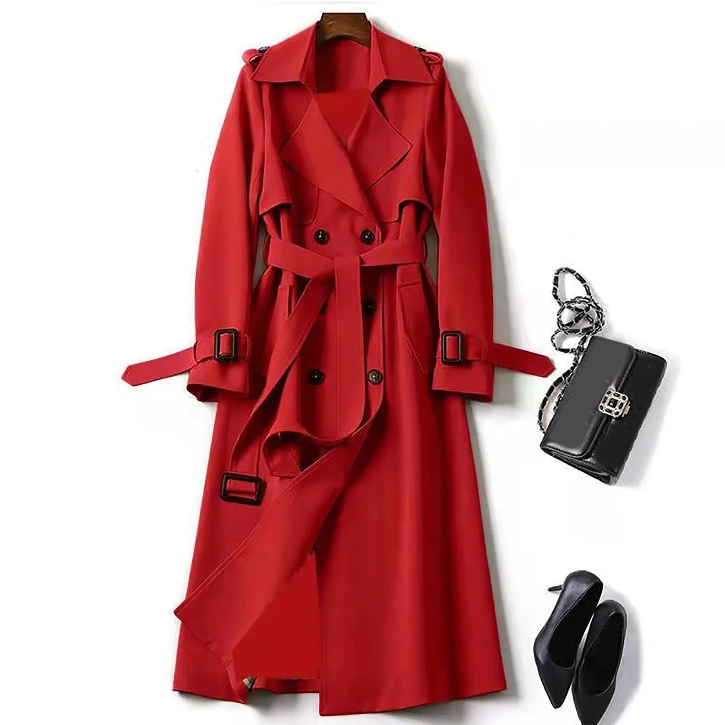 Timeless Grace Double-Breasted Trench Coat