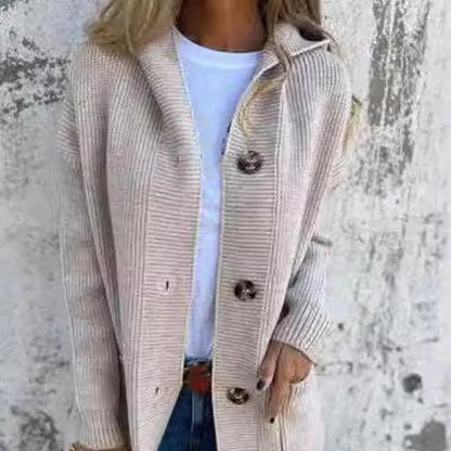 Elegant Hooded Knit Cardigan for Women