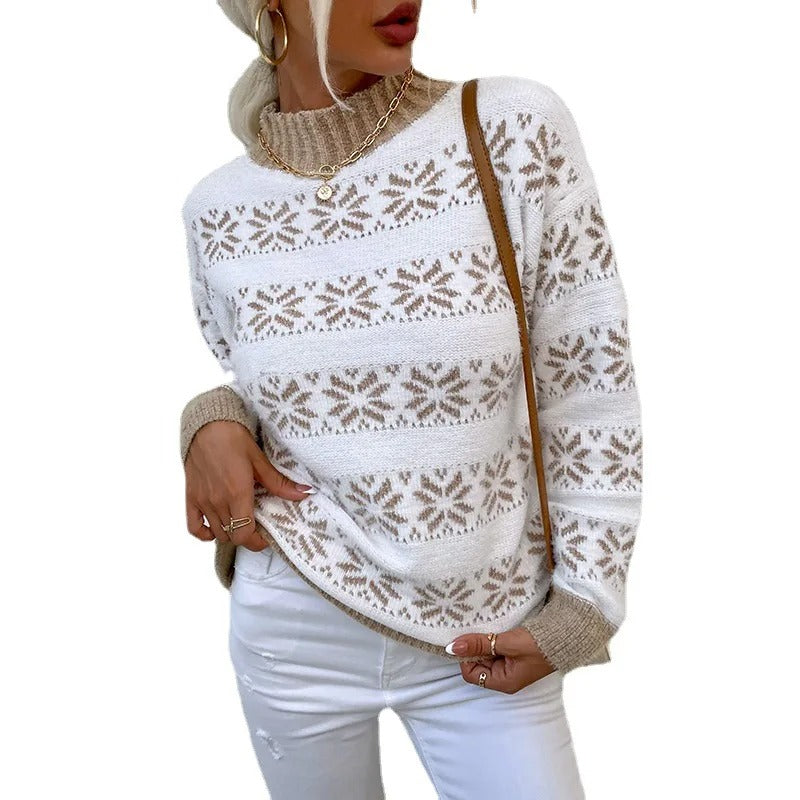 Cozy Half Turtleneck Snow Sweater