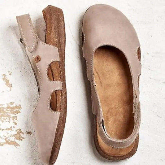 Stylish Low-Heel Leather Sandals