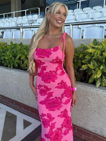 Elegant Lace-Up Maxi Dress