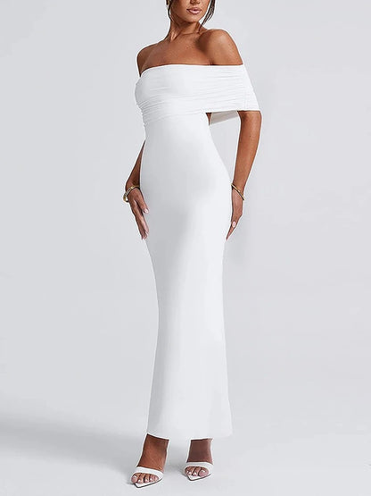 Sexy Strapless Backless Bodycon Maxi