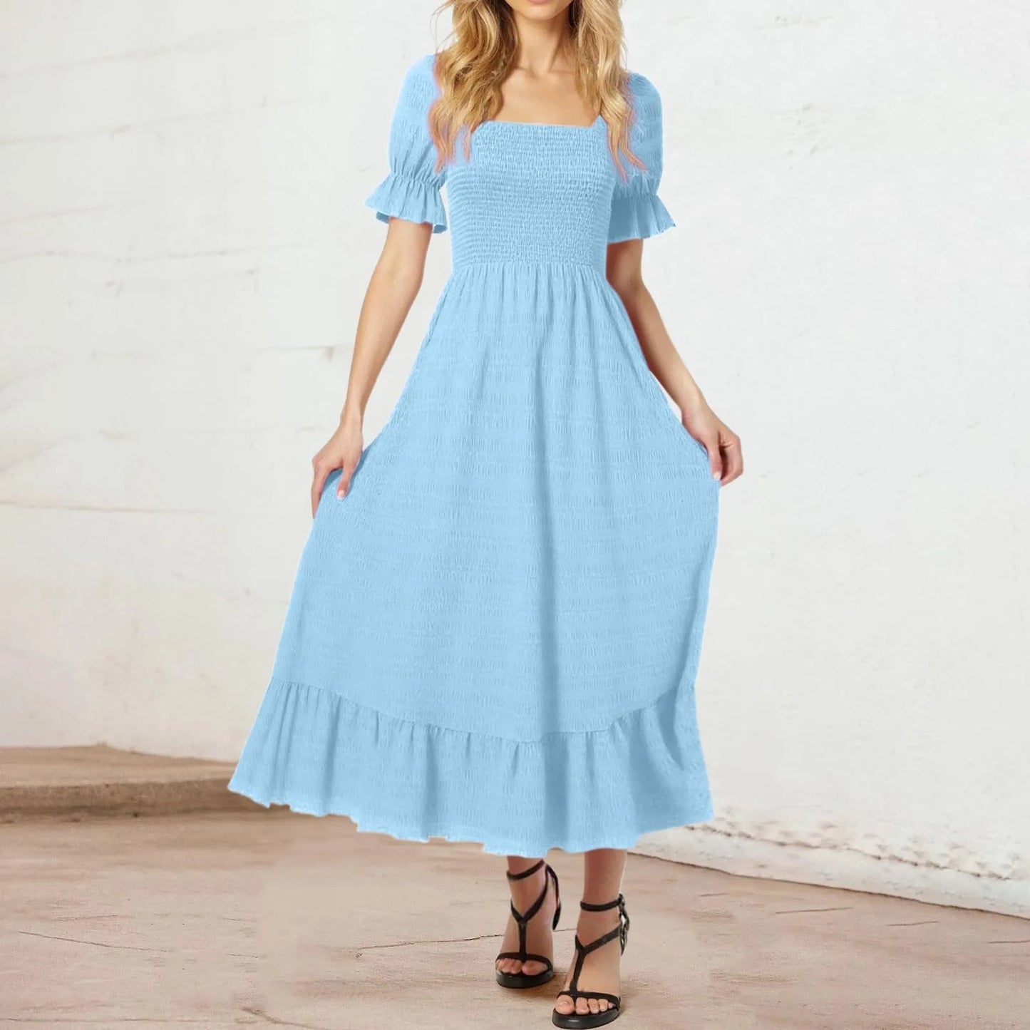 Summer Breeze Ruffle Maxi Dress