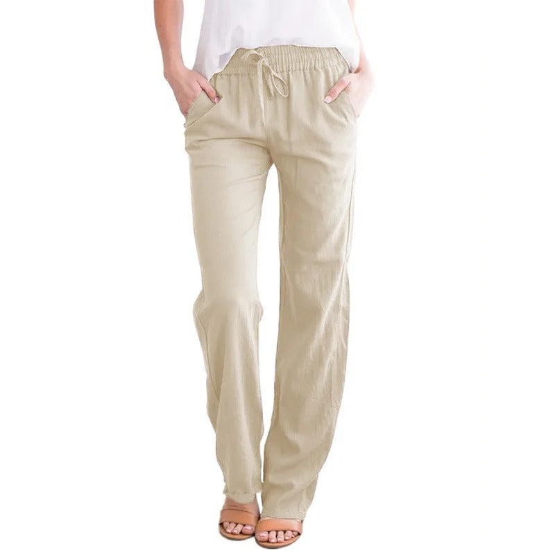 Cotton Linen Drawstring Loose Pants