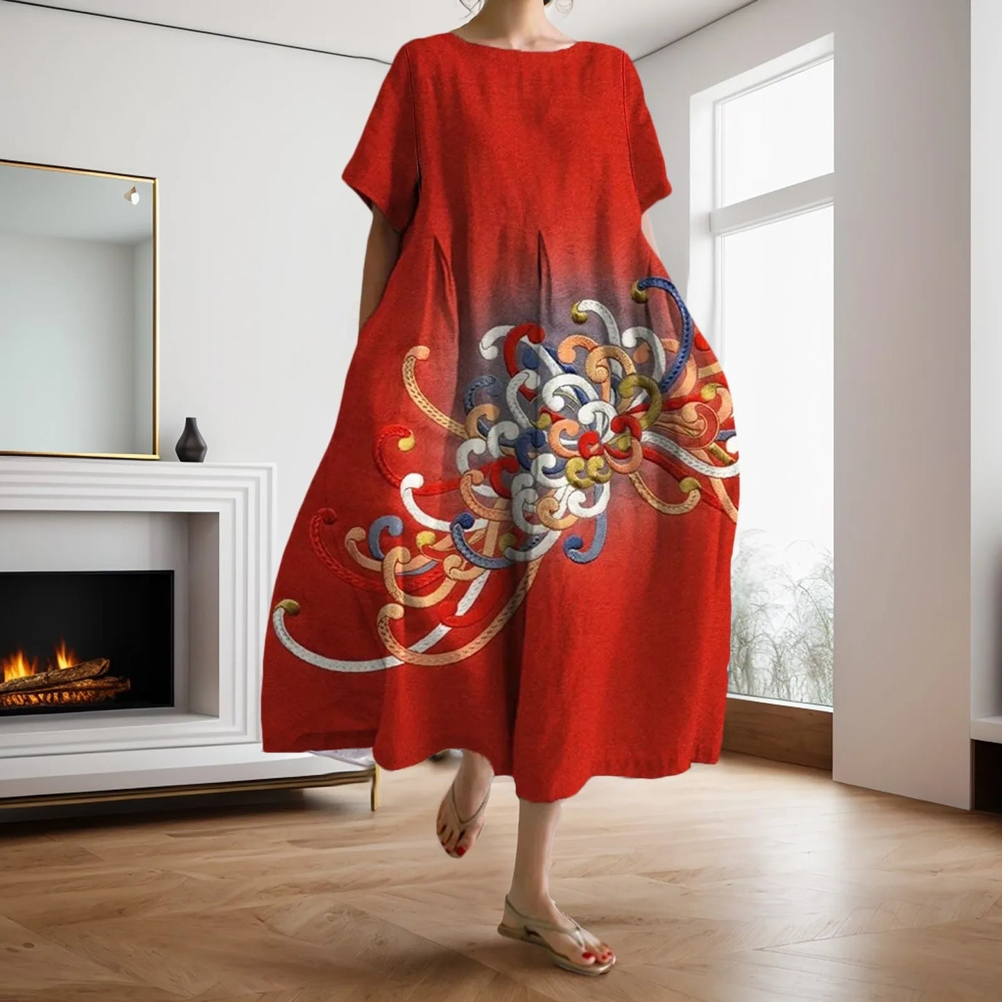 Boho Bloom Oversized Flowy Dress