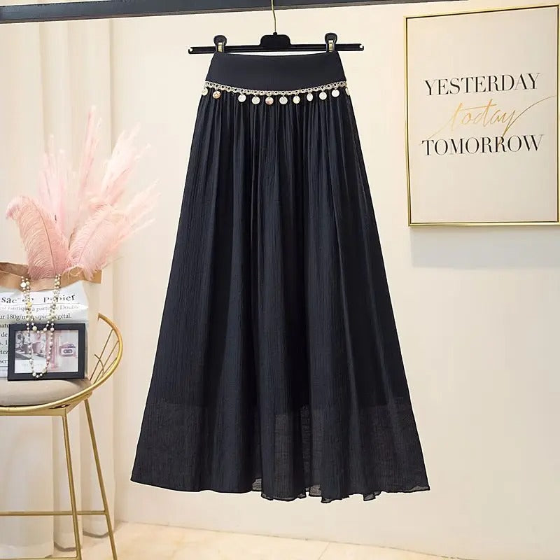 Bohemian Grace High-Waist Maxi Skirt