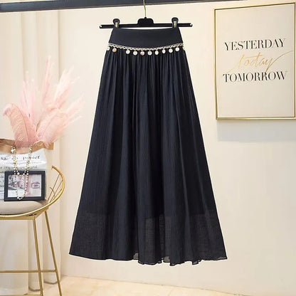 Bohemian Grace High-Waist Maxi Skirt