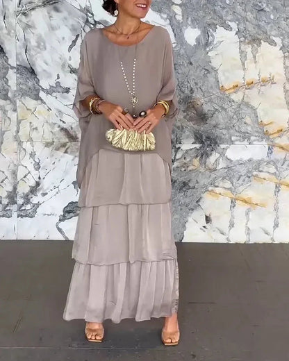Artistic Loose-Fit Maxi Dress