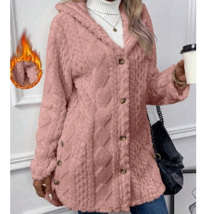 Long Jacket Winter Solid Color Long Sleeve Coat