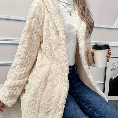 Long Jacket Winter Solid Color Long Sleeve Coat